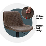 Rushal PU Leather Gas-Lift Swivel Bar Stool Set of 4 – Brown