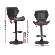 Frawley PU Leather Gas-Lift Swivel Bar Stool Set of 4 – Black