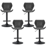 Frawley PU Leather Gas-Lift Swivel Bar Stool Set of 4 – Black