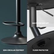 Frawley PU Leather Gas-Lift Swivel Bar Stool Set of 4 – Black