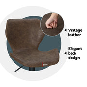 Frawley PU Leather Gas-Lift Swivel Bar Stool Set of 4 – Brown