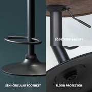Frawley PU Leather Gas-Lift Swivel Bar Stool Set of 4 – Brown
