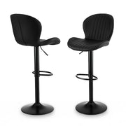 Tavi PU Leather Gas-Lift Swivel Bar Stool Set of 2 – Black — image 1