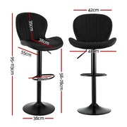 Tavi PU Leather Gas-Lift Swivel Bar Stool Set of 2 – Black — image 2
