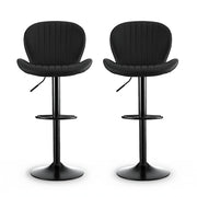 Tavi PU Leather Gas-Lift Swivel Bar Stool Set of 2 – Black — image 3