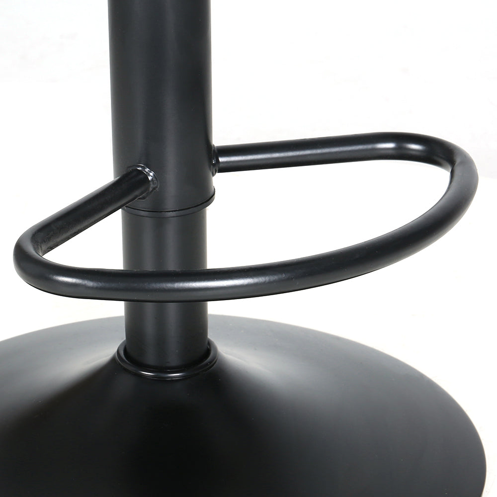 Fynn PU Leather Gas-Lift Swivel Bar Stool Set of 2 – Black