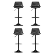 Fynn PU Leather Gas-Lift Swivel Bar Stool Set of 4 – Black