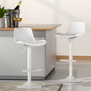 Fynn PU Leather Gas-Lift Swivel Bar Stool Set of 2 – White