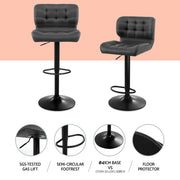 Elara PU Leather Gas-Lift Swivel Bar Stool Set of 4 – Grey