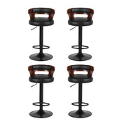 Gabriel PU Leather Gas-Lift Swivel Bar Stool Set of 4 – Black
