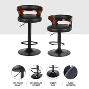 Gabriel PU Leather Gas-Lift Swivel Bar Stool Set of 4 – Black