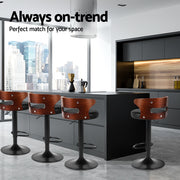 Gabriel PU Leather Gas-Lift Swivel Bar Stool Set of 4 – Black