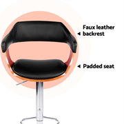 Selina PU Leather Gas-Lift Swivel Bar Stool Set of 4 – Black