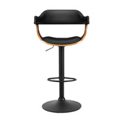 Sabrina PU Leather Gas-Lift Swivel Bar Stool Set of 2 – Black