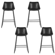 Fenella PU Leather Bar Stool Set of 4 – Black