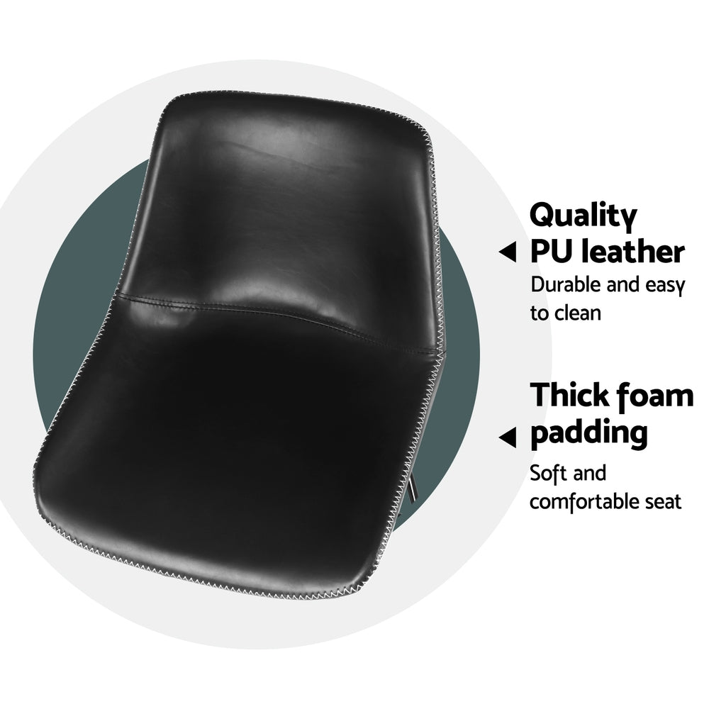 Fenella PU Leather Bar Stool Set of 4 – Black