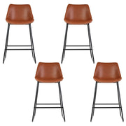 Fenella PU Leather Bar Stool Set of 4 – Brown — image 3