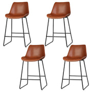 Fenella PU Leather Bar Stool Set of 4 – Brown — image 7