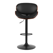 Joyce PU Leather Gas-Lift Swivel Bar Stool Set of 2 – Black