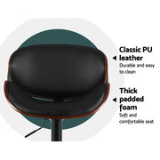 Joyce PU Leather Gas-Lift Swivel Bar Stool Set of 2 – Black