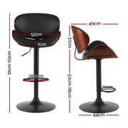 Joyce PU Leather Gas-Lift Swivel Bar Stool Set of 4 – Black