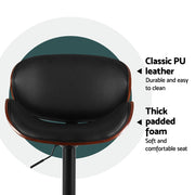 Joyce PU Leather Gas-Lift Swivel Bar Stool Set of 4 – Black