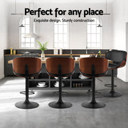 Joyce PU Leather Gas-Lift Swivel Bar Stool Set of 4 – Black