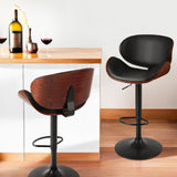 Artiss 4x Bar Stools Gas Lift Leather Padded Black