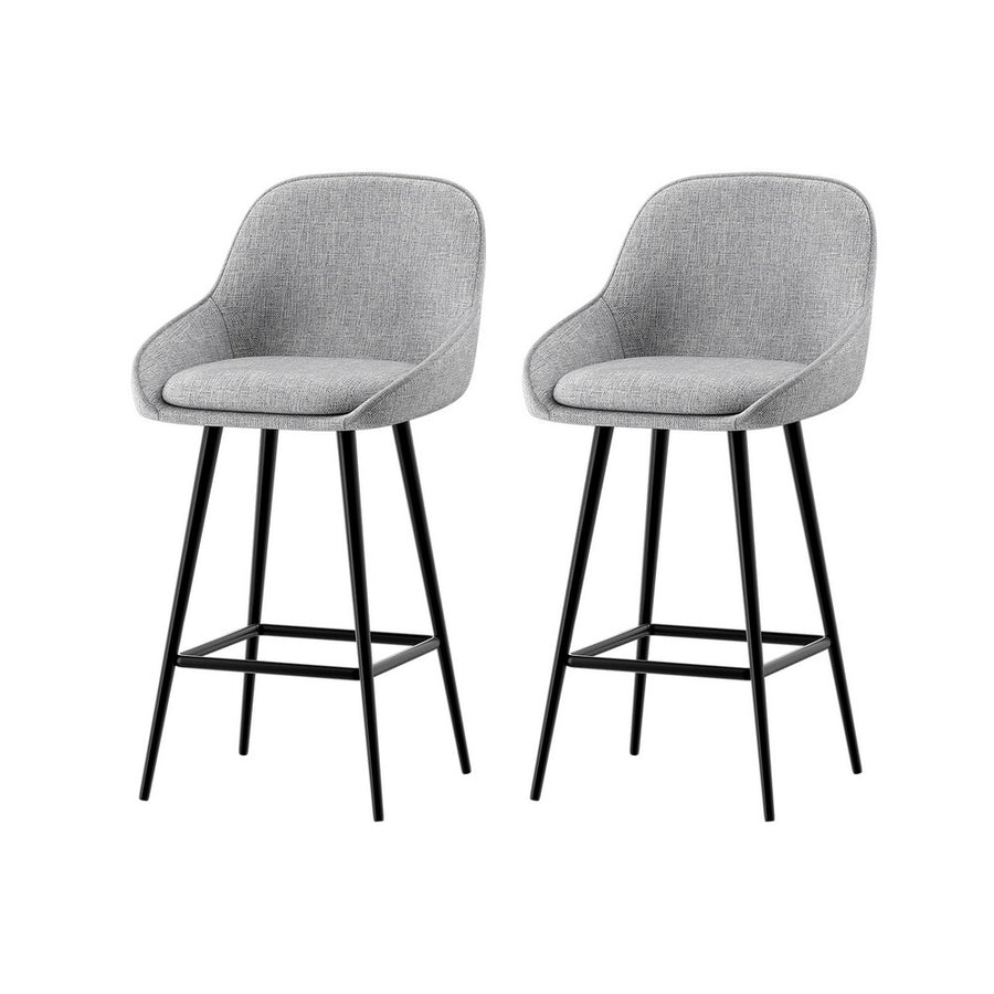 Bailey Fabric Bar Stool Set of 2 – Grey