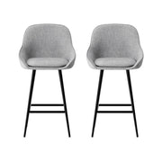 Bailey Fabric Bar Stool Set of 2 – Grey