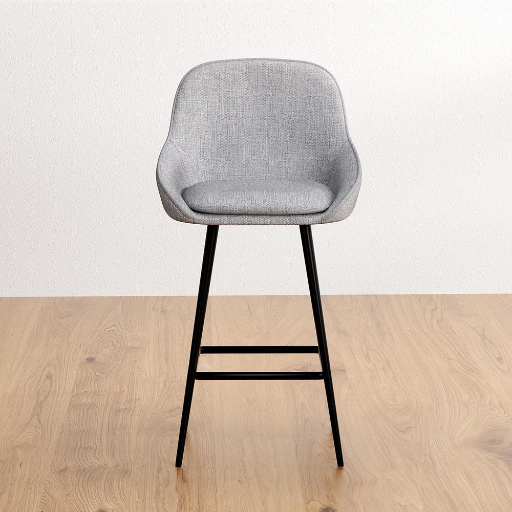 Bailey Fabric Bar Stool Set of 2 – Grey