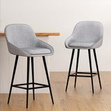 Artiss 2x Bar Stools Upholstered Stool Counter Seat Kitchen Dining Chairs