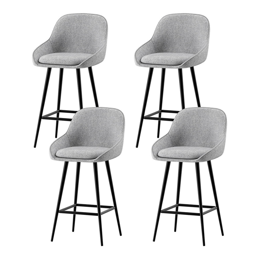 Bailey Fabric Bar Stool Set of 4 – Grey