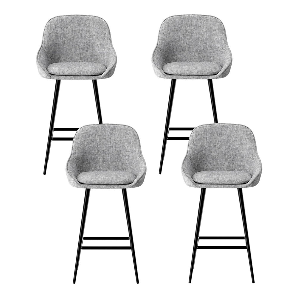 Bailey Fabric Bar Stool Set of 4 – Grey