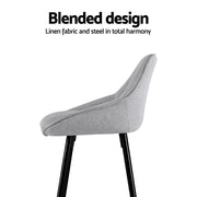 Bailey Fabric Bar Stool Set of 4 – Grey