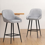 Bailey Fabric Bar Stool Set of 4 – Grey