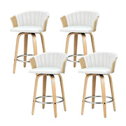 Ricardo PU Leather Swivel Bar Stool Set of 4 – White