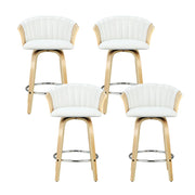 Ricardo PU Leather Swivel Bar Stool Set of 4 – White