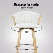 Ricardo PU Leather Swivel Bar Stool Set of 4 – White