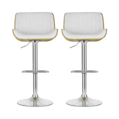 Artiss 2x Bar Stools Adjustable Leather Chairs