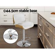 Galina PU Leather Gas-Lift Swivel Bar Stool Set of 2 – White