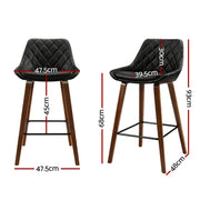 Damon PU Leather Bar Stool Set of 4 – Black