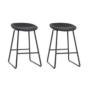 Ludovic PU Leather Counter Stool Set of 2 – Black