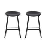 Ludovic PU Leather Counter Stool Set of 2 – Black