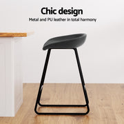 Ludovic PU Leather Counter Stool Set of 2 – Black