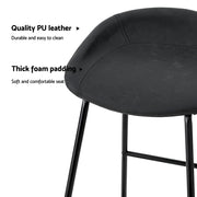 Ludovic PU Leather Counter Stool Set of 2 – Black
