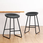 Ludovic PU Leather Counter Stool Set of 2 – Black