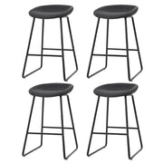 Ludovic PU Leather Counter Stool Set of 4 – Black