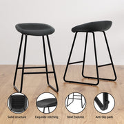 Ludovic PU Leather Counter Stool Set of 4 – Black