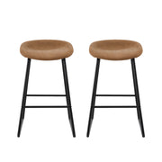 Ludovic PU Leather Counter Stool Set of 2 – Brown — image 3
